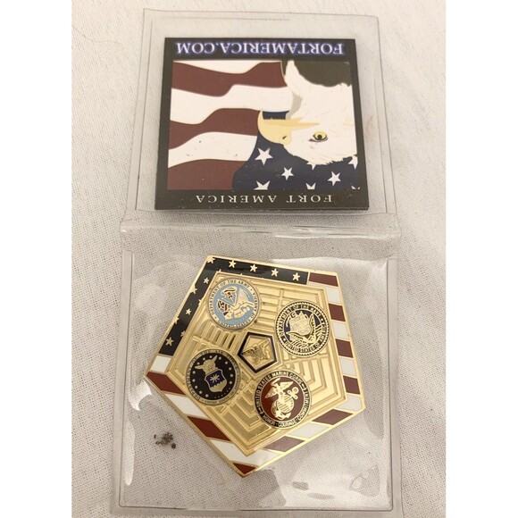 RARE US Department Of Defense Pentagon Military Coin Marine Army 5 Sides